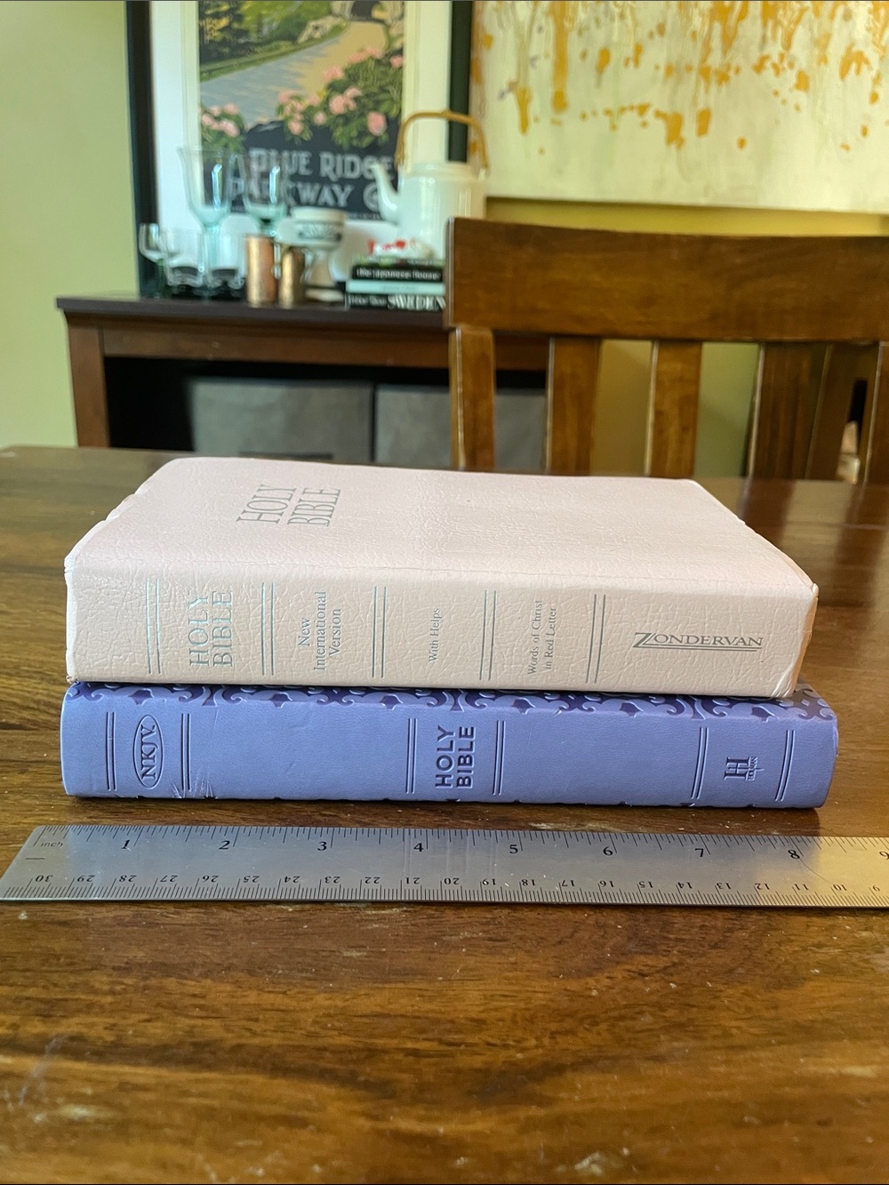 2 Holy Bible Set Light Blush Pink and Lavender Purple - Used but still CUTE